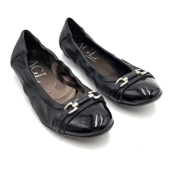 AGL black leather flats size 38.5 Made in Italy - Picture 8 of 8